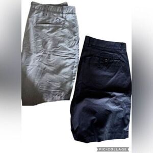 EUC - 2 Pair Men’s Shorts Black DKNY & Gray Eddie Bauer Cargo Outdoor- Size 40